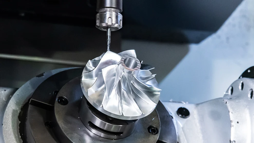 5 axis CNC machining center milling superalloy turbine blade components at VastCasting